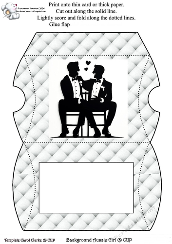Wedding Silhouette 14 Padded Pillow Box