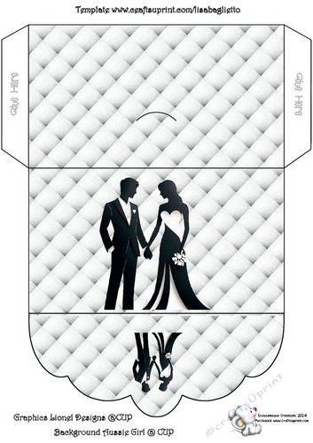 Wedding Silhouette 02 Padded Money Wallet