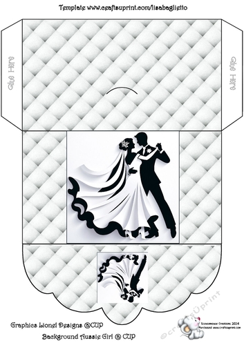 Wedding Silhouette 03 Padded Money Wallet