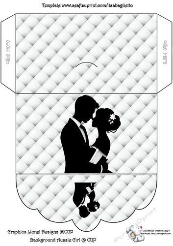 Wedding Silhouette 04 Padded Money Wallet