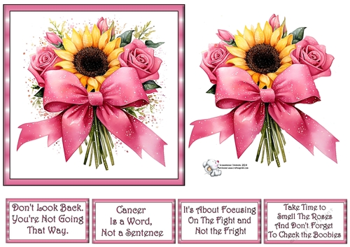 Pink Ribbon Sunflower Sheet