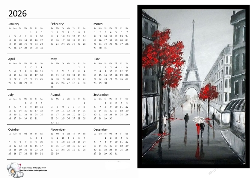 2026 calendar A Walk in Paris