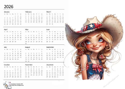 2026 calendar Cowgirl