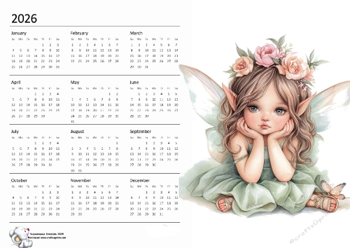 2026 calendar Fairy 1
