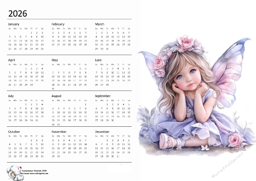 2026 calendar Fairy 2