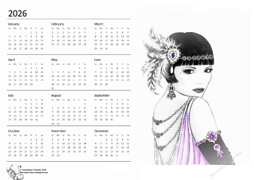 2026 calendar Lovely in Lilac
