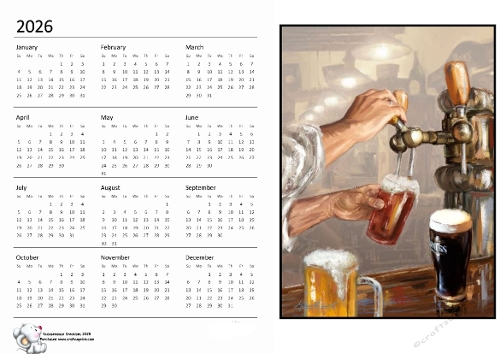 2026 calendar Make Mine a Pint