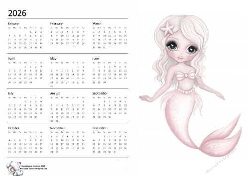 2026 calendar Mermaid
