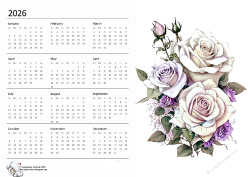 2026 calendar Roses 6