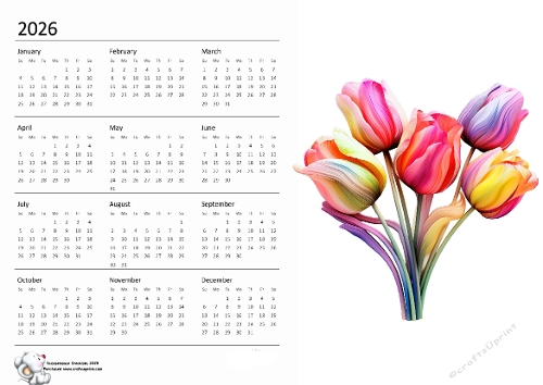 2026 calendar Tulip 3