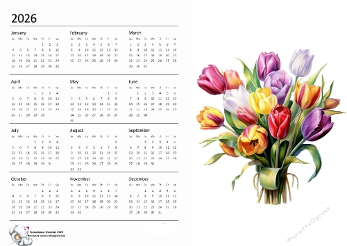 2026 calendar Tulip 6