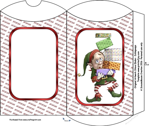 Present Elf  ho ho ho Blank Pillow Box