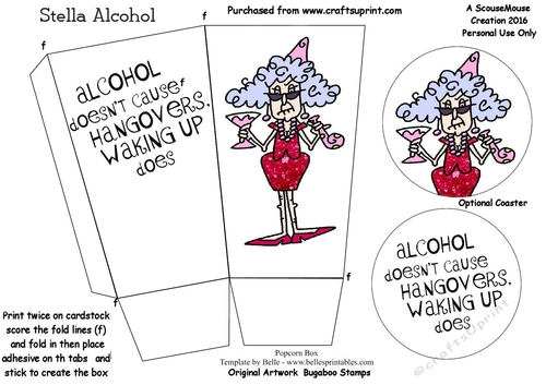 Stella Alcohol Popcorn Box