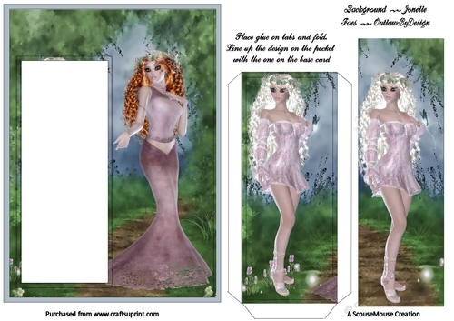 Pink and White Fae Pocket Bookmark