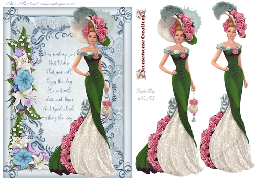Vintage lady in green