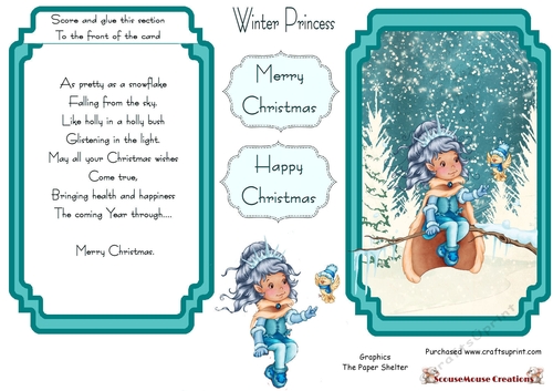 Winter Princess With Verse Card