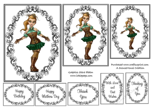 Sweet Steampunk Girl Toppers