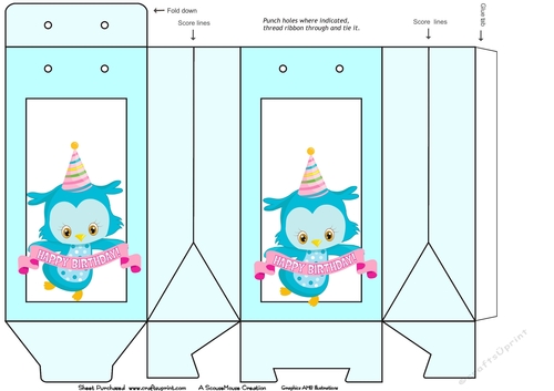 Owl Pinch Bag Happy Birthday 