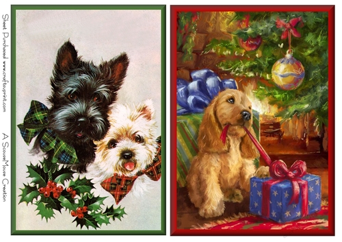 2 Christmas Dog Card Front
