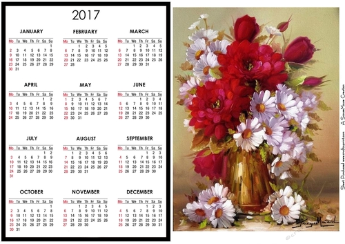 Vase of Flowers Calendar