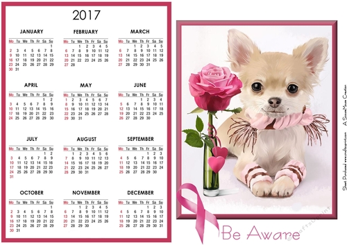Pink Be Aware Calendar