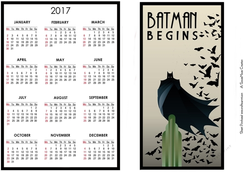 Vintage Style Batman Begins Calendar