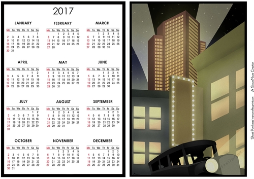 Art Deco Skyline Calendar