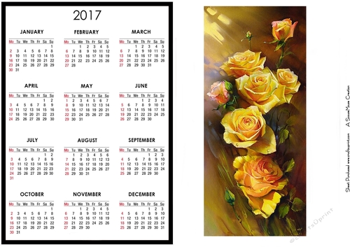 Yellow Roses Calendar