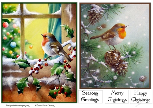The Christmas Robin and Pinecone Robin Toppers