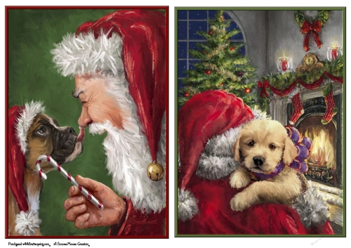Santas Christmas Friend and A Fluffy Gift From Santa Toppers