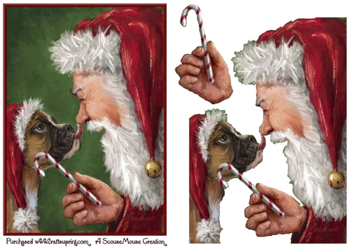 Santas Christmas Friend Decoupage