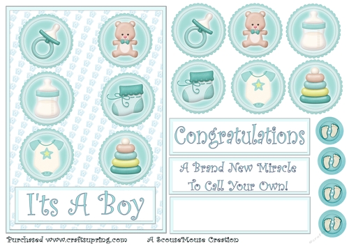 Baby Boy Card With Background