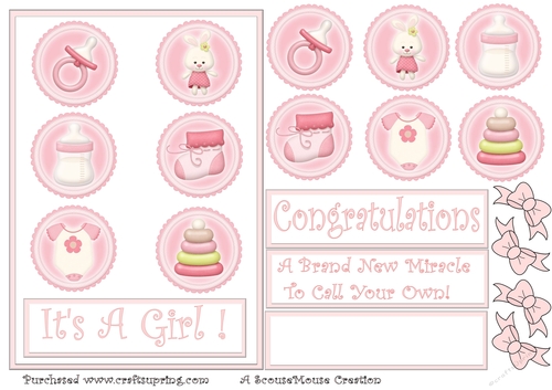 Baby Girl Card Without Background