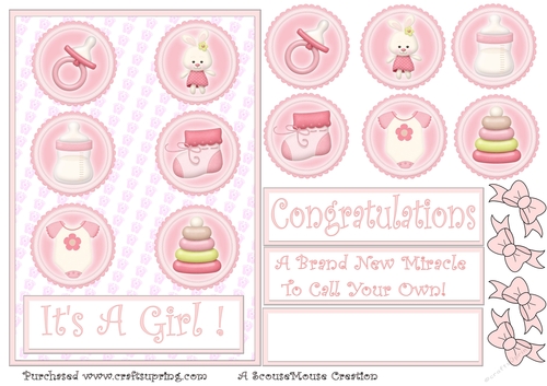 Baby Girl Card WithBackground