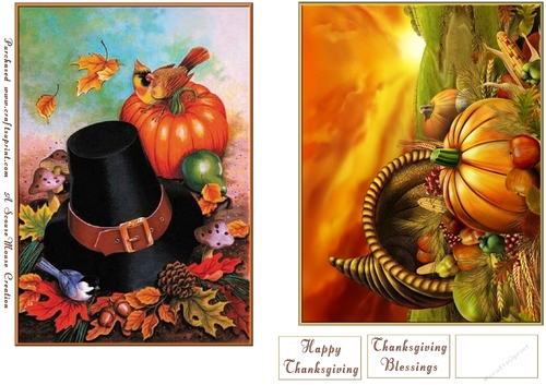 Thankful Birds and Thanksgiving Cornucopia Toppers