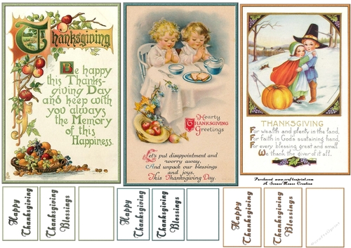 3 Vintage Thanksgiving Toppers