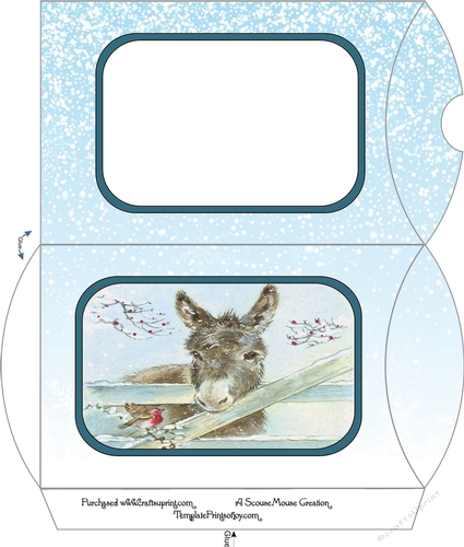 Little Christmas Donkey Pillow Box