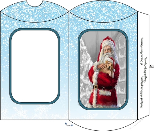  Santa and Lab Puppy Pillow Box