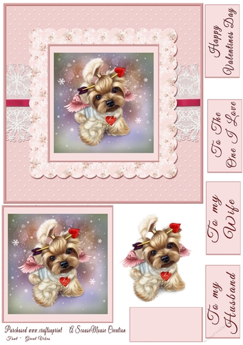  Valentine Angel Yorkie Quick card