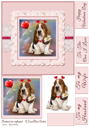Valentine Basset Hound Quick card