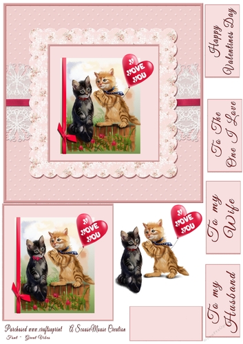 Valentine I Love You Kitties Quick card