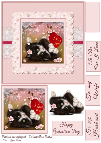  Valentine I Love You Kitty Quick card