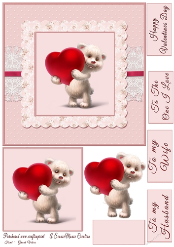 Valentine Bearsley with Flower Quick card