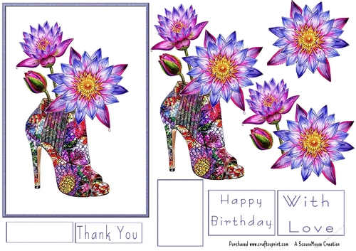 Purple Floral Shoe Decoupage