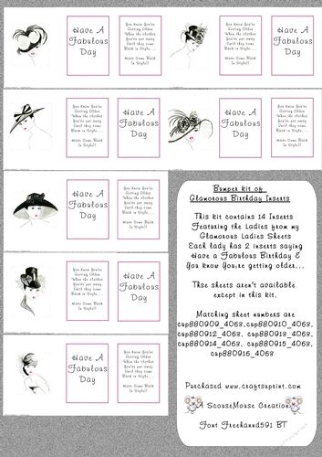 Bumper Kit of Glamorous Birthday Inserts