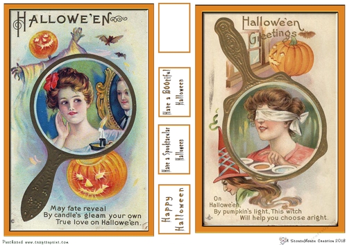 Vintage Halloween Mirror Toppers 2