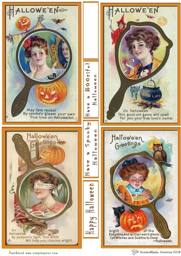 Vintage Halloween Mirror Toppers 4