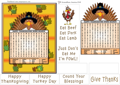 Thanksgiving Turkey Wordsearch
