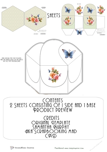 Hexagon Box Bunch & Butterflies No Sentiment mini kit