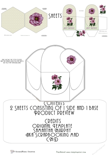 Hexagon Box Peonies Happy Birthday mini kit